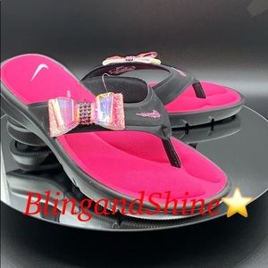 Customized bling Nike Cushion slides